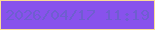 文字の大きさ：4、枠の色：fbdc96、背景の色：8852ec、文字の色：6f5ed0 無料ブログパーツのブログ時計