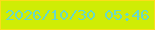 文字の大きさ：5、枠の色：fbdd1b、背景の色：cfed05、文字の色：69d9c5 無料ブログパーツのブログ時計