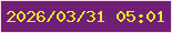 文字の大きさ：1、枠の色：fbddeb、背景の色：711e75、文字の色：e6f023 無料ブログパーツのブログ時計