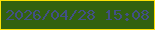 文字の大きさ：3、枠の色：fbe007、背景の色：32610f、文字の色：415085 無料ブログパーツのブログ時計