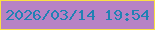 文字の大きさ：4、枠の色：fbe043、背景の色：b782c4、文字の色：2081b4 無料ブログパーツのブログ時計