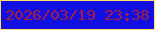 文字の大きさ：3、枠の色：fbe066、背景の色：120fe2、文字の色：a71d41 無料ブログパーツのブログ時計