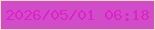 文字の大きさ：2、枠の色：fbe0b0、背景の色：d04cc9、文字の色：de23c6 無料ブログパーツのブログ時計