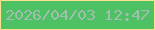 文字の大きさ：2、枠の色：fbe291、背景の色：4fc165、文字の色：a1bfad 無料ブログパーツのブログ時計