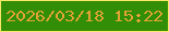 文字の大きさ：3、枠の色：fbe768、背景の色：328e06、文字の色：e3a335 無料ブログパーツのブログ時計