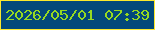 文字の大きさ：1、枠の色：fbe82d、背景の色：03487a、文字の色：96d921 無料ブログパーツのブログ時計