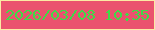 文字の大きさ：4、枠の色：fbeaa4、背景の色：ea526e、文字の色：3fdb47 無料ブログパーツのブログ時計