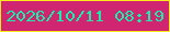 文字の大きさ：4、枠の色：fbeb18、背景の色：d02571、文字の色：15efa9 無料ブログパーツのブログ時計