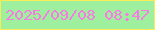 文字の大きさ：3、枠の色：fbeb54、背景の色：9ff09e、文字の色：f77be2 無料ブログパーツのブログ時計