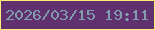 文字の大きさ：1、枠の色：fbee78、背景の色：60316e、文字の色：819cac 無料ブログパーツのブログ時計