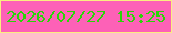 文字の大きさ：3、枠の色：fbee80、背景の色：fd61b7、文字の色：29d607 無料ブログパーツのブログ時計