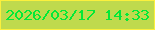 文字の大きさ：2、枠の色：fbf03d、背景の色：bfda4d、文字の色：03e938 無料ブログパーツのブログ時計