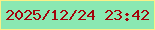 文字の大きさ：5、枠の色：fbf087、背景の色：8ae8b2、文字の色：a3040c 無料ブログパーツのブログ時計