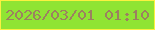 文字の大きさ：2、枠の色：fbf140、背景の色：90e433、文字の色：9c8160 無料ブログパーツのブログ時計