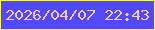 文字の大きさ：5、枠の色：fbf162、背景の色：5248fe、文字の色：f3cae3 無料ブログパーツのブログ時計
