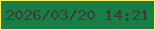 文字の大きさ：3、枠の色：fbf165、背景の色：187e46、文字の色：3b3d34 無料ブログパーツのブログ時計