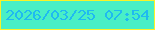 文字の大きさ：3、枠の色：fbf227、背景の色：49efc6、文字の色：1fbaf0 無料ブログパーツのブログ時計