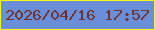 文字の大きさ：3、枠の色：fbf513、背景の色：6a8ed8、文字の色：6d3431 無料ブログパーツのブログ時計