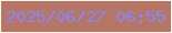 文字の大きさ：1、枠の色：fbf8eb、背景の色：b57667、文字の色：8986f0 無料ブログパーツのブログ時計