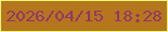 文字の大きさ：4、枠の色：fbf977、背景の色：b6761b、文字の色：8f386c 無料ブログパーツのブログ時計