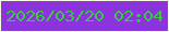 文字の大きさ：5、枠の色：fbf9e3、背景の色：8b33dd、文字の色：38cb3b 無料ブログパーツのブログ時計