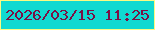 文字の大きさ：4、枠の色：fbfa82、背景の色：10d9d1、文字の色：7b1045 無料ブログパーツのブログ時計