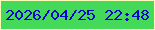文字の大きさ：5、枠の色：fbfab8、背景の色：45d959、文字の色：0406cf 無料ブログパーツのブログ時計