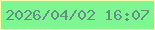 文字の大きさ：4、枠の色：fbfcae、背景の色：7ef691、文字の色：668d88 無料ブログパーツのブログ時計