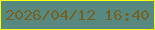 文字の大きさ：5、枠の色：fbfe10、背景の色：578981、文字の色：776223 無料ブログパーツのブログ時計