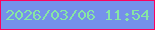 文字の大きさ：2、枠の色：fc025e、背景の色：7591ea、文字の色：87e6a4 無料ブログパーツのブログ時計