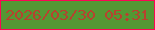 文字の大きさ：4、枠の色：fc0554、背景の色：549734、文字の色：b7422e 無料ブログパーツのブログ時計