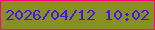 文字の大きさ：2、枠の色：fc057a、背景の色：889025、文字の色：4415ec 無料ブログパーツのブログ時計