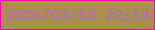 文字の大きさ：2、枠の色：fc05ab、背景の色：aa904a、文字の色：b368d0 無料ブログパーツのブログ時計