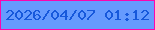 文字の大きさ：2、枠の色：fc05af、背景の色：669bfe、文字の色：1658db 無料ブログパーツのブログ時計