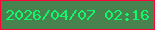 文字の大きさ：5、枠の色：fc0636、背景の色：48834f、文字の色：11f96a 無料ブログパーツのブログ時計