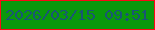 文字の大きさ：4、枠の色：fc0715、背景の色：0a980c、文字の色：195675 無料ブログパーツのブログ時計