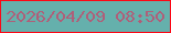 文字の大きさ：4、枠の色：fc0716、背景の色：65b0ac、文字の色：af5f79 無料ブログパーツのブログ時計
