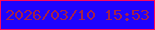 文字の大きさ：2、枠の色：fc075c、背景の色：1f02fe、文字の色：a3204a 無料ブログパーツのブログ時計