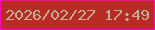 文字の大きさ：1、枠の色：fc09b4、背景の色：ba2c23、文字の色：b8b399 無料ブログパーツのブログ時計