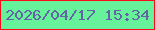 文字の大きさ：3、枠の色：fc0a1a、背景の色：68f19b、文字の色：6264a3 無料ブログパーツのブログ時計