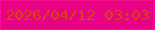 文字の大きさ：1、枠の色：fc0a9b、背景の色：e60283、文字の色：d94407 無料ブログパーツのブログ時計