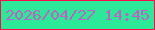 文字の大きさ：2、枠の色：fc0b4b、背景の色：2ee89a、文字の色：bc63c2 無料ブログパーツのブログ時計