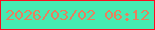 文字の大きさ：3、枠の色：fc0d1e、背景の色：46ebb2、文字の色：e8805e 無料ブログパーツのブログ時計