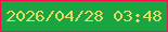 文字の大きさ：2、枠の色：fc0d52、背景の色：1ba542、文字の色：e4dd64 無料ブログパーツのブログ時計