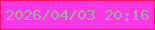 文字の大きさ：1、枠の色：fc0d61、背景の色：f838e4、文字の色：afa2a3 無料ブログパーツのブログ時計