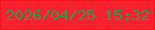 文字の大きさ：4、枠の色：fc101b、背景の色：f8212d、文字の色：2e9853 無料ブログパーツのブログ時計