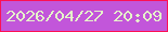 文字の大きさ：5、枠の色：fc1054、背景の色：c256da、文字の色：e5f4c9 無料ブログパーツのブログ時計