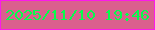 文字の大きさ：3、枠の色：fc1aeb、背景の色：db5f8e、文字の色：06fd4c 無料ブログパーツのブログ時計