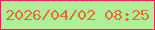 文字の大きさ：3、枠の色：fc1c62、背景の色：aef097、文字の色：f36739 無料ブログパーツのブログ時計