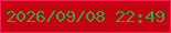 文字の大きさ：5、枠の色：fc1d51、背景の色：c40411、文字の色：37a04b 無料ブログパーツのブログ時計